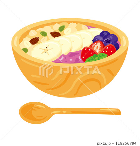 皿に盛られたアサイーボウル 118256794