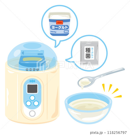 牛乳パックがセットされたヨーグルトメーカー 118256797