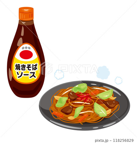 焼きそばソースと焼きそば 118256829