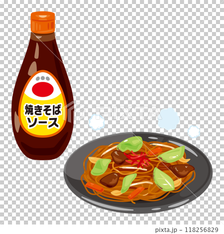 焼きそばソースと焼きそば 118256829