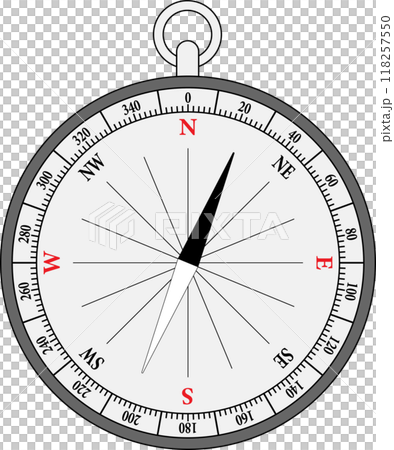 Illustration of a small handheld compass 118257550