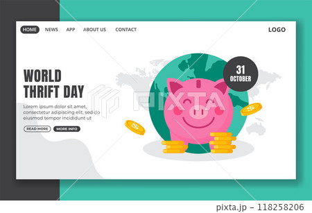 Thrift Day Social Media Landing Page Cartoon Hand Drawn Templates Background Illustration Thrift Day Social Media Landing Page Cartoon Hand Drawn Templates Background Illustration 118258206