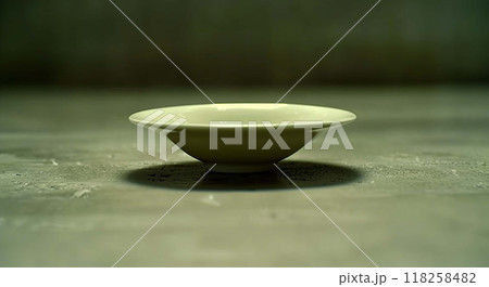 Isolated Bowl, Solid Background Creating a Peaceful and Elegant Display 118258482