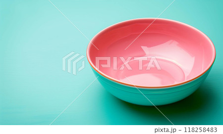 Quiet Elegance, Isolated Bowl on Solid Background for a Calm Presentation 118258483