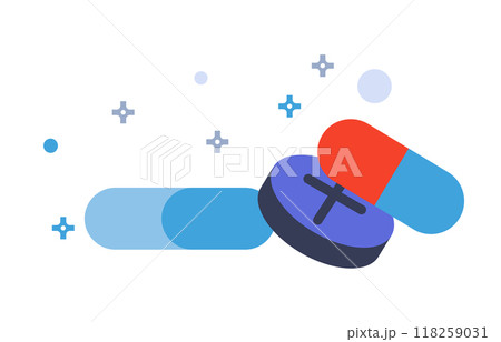 Medical pills and capsule illustration Medical pills and capsule illustration 118259031