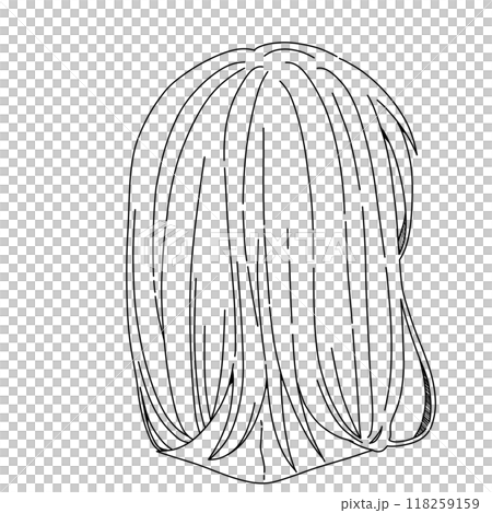 シンプルな後ろ姿の女性の線画 118259159