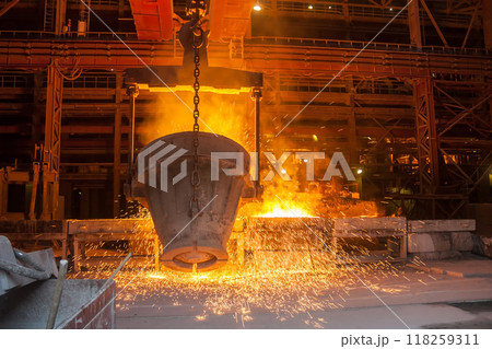 Smelting metal in a metallurgical plant 118259311