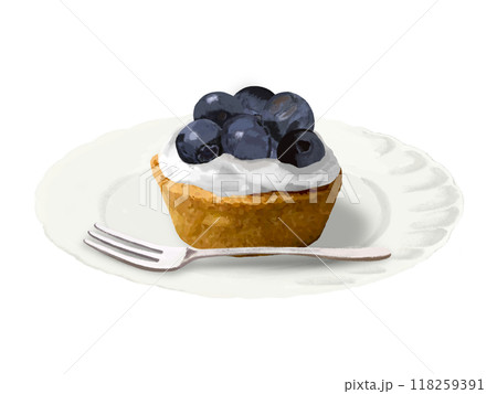 タルトケーキ（ブルーベリー）皿付き 118259391