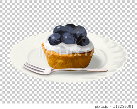 タルトケーキ（ブルーベリー）皿付き 118259391