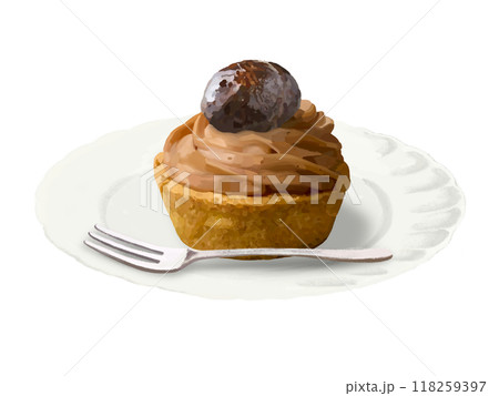 タルトケーキ（渋皮マロン）皿付き 118259397