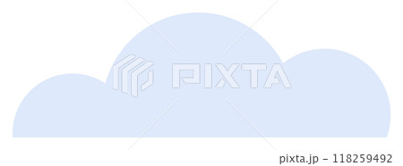 Light blue cloud shape. Ideal for weather, sky, nature, children s themes, and background designs. Clean, modern vector Light blue cloud shape. Ideal for weather, sky, nature, children s themes, and background designs. Clean, modern vector 118259492
