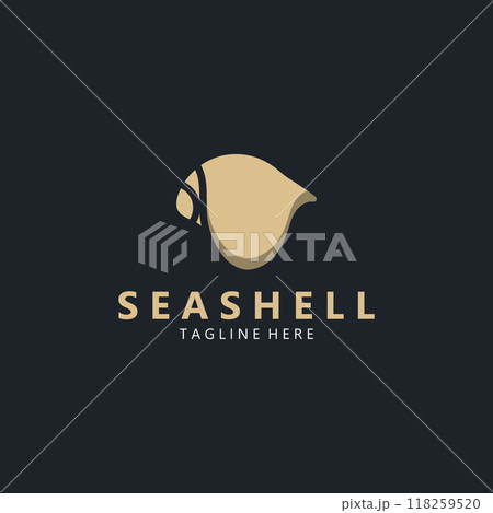 Seashell Logo. Ocean Animals premium quality graphic outline symbols collection 118259520