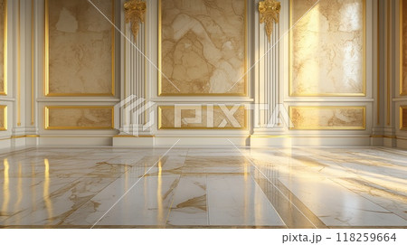 Golden vintage marble luxury interior. Generative AI 118259664