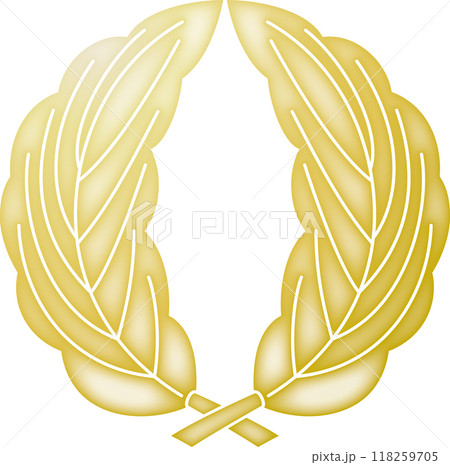 家紋　細抱き柏【金色】 118259705