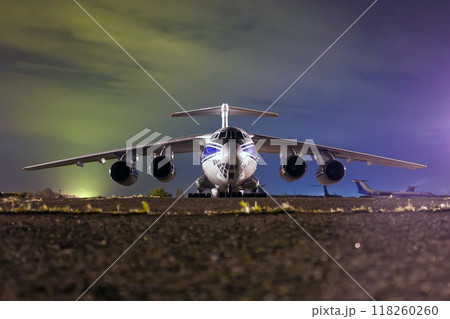 Close up of cargo airliner in the night Close up of cargo airliner in the night 118260260