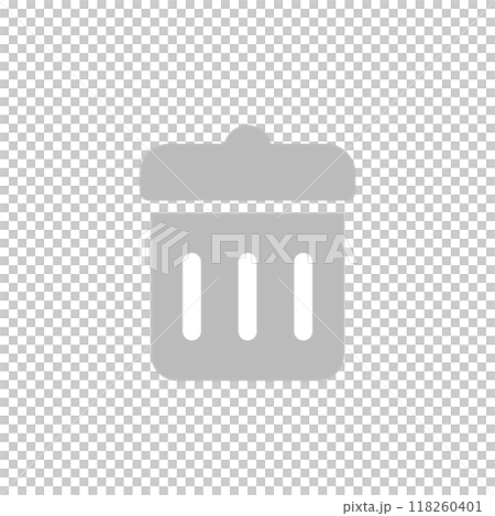 シンプルでかわいい蓋付きのグレーのゴミ箱のアイコン - ごみの処分やデータ削除のイメージ素材 シンプルでかわいい蓋付きのグレーのゴミ箱のアイコン - ごみの処分やデータ削除のイメージ素材 118260401