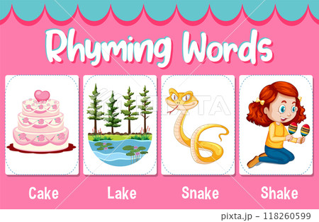 Rhyming Words Illustration for Kids Rhyming Words Illustration for Kids 118260599