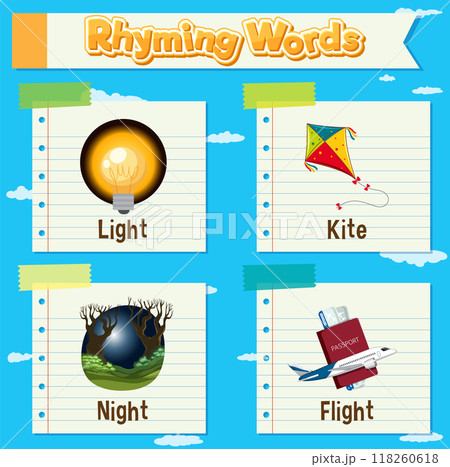 Rhyming Words Illustration 118260618