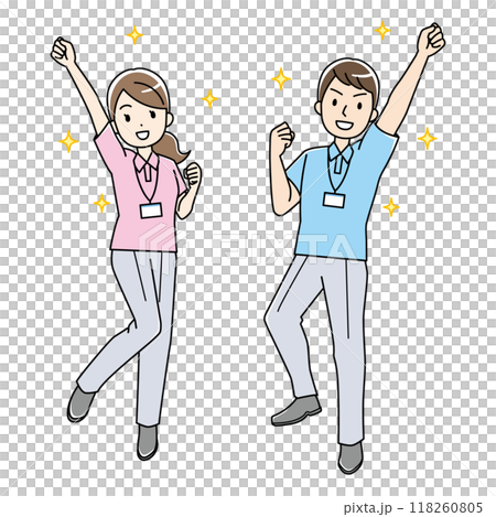 精力充沛的年輕男女穿著polo衫(彩色) 精力充沛的年輕男女穿著polo衫(彩色) 118260805