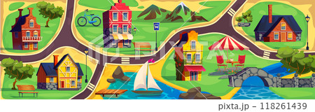 Abstract map of city and village Abstract map of city and village 118261439