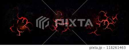 Lava crack with fire. Red volcano floor effect Lava crack with fire. Red volcano floor effect 118261463