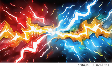 " 相対的な赤と青のエナジーの背景 ." 118261864