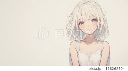 お洒落なドレスを着た少女のイラスト 118262504