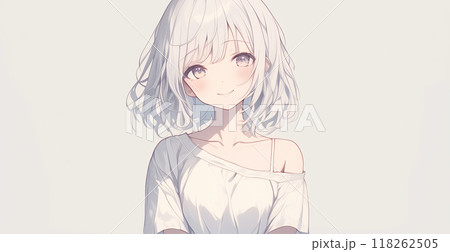 お洒落なドレスを着た少女のイラスト 118262505