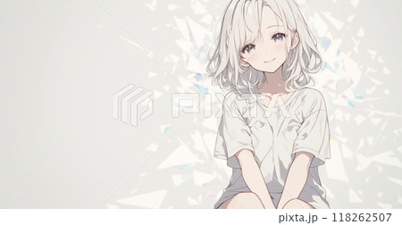 お洒落なドレスを着た少女のイラスト 118262507