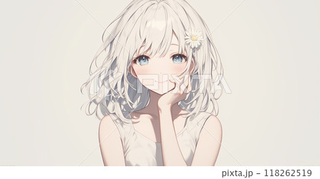お洒落なドレスを着た少女のイラスト 118262519