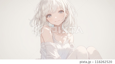 お洒落なドレスを着た少女のイラスト 118262520
