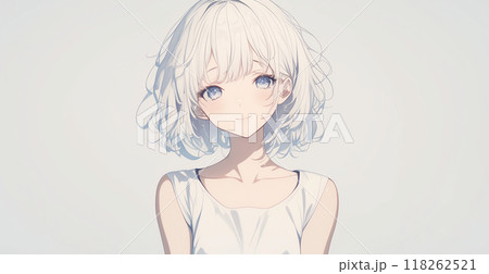 お洒落なドレスを着た少女のイラスト 118262521