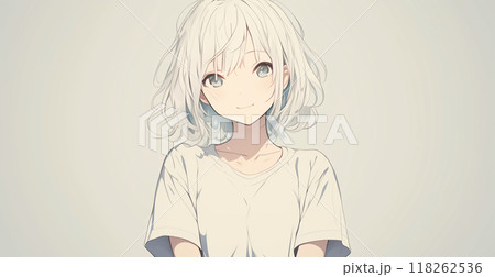 お洒落なドレスを着た少女のイラスト 118262536