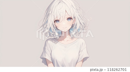 白いシャツを着た少女 118262701