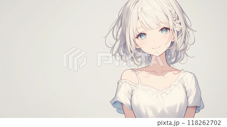 白いシャツを着た少女 118262702