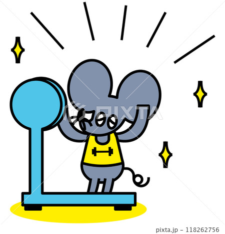 ダイエットをして適正な体重管理をするねずみさん 118262756