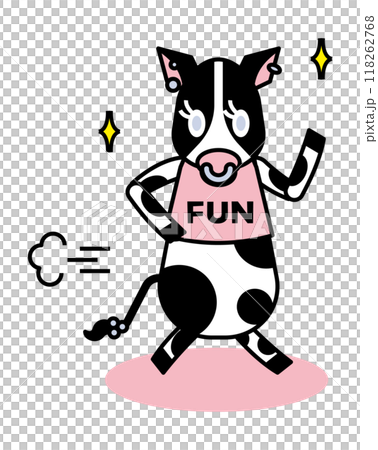 A cow enjoying a good run 118262768