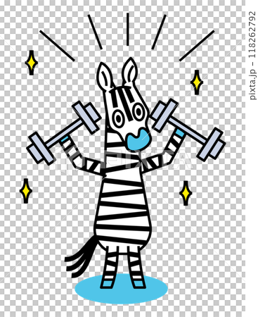 Zebra working hard to build muscle 118262792