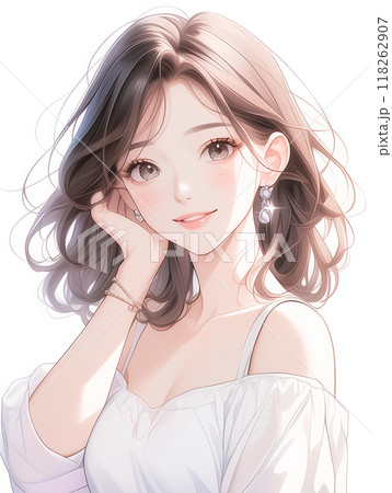 白いシャツを着た少女 118262907