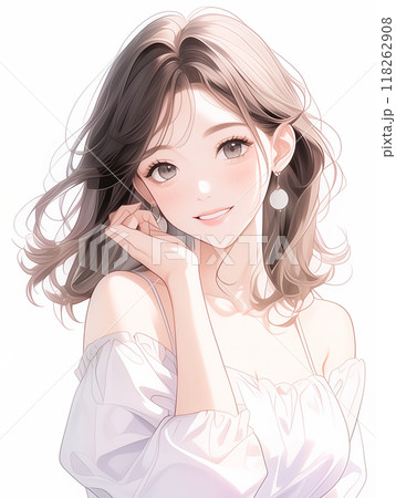白いシャツを着た少女 118262908