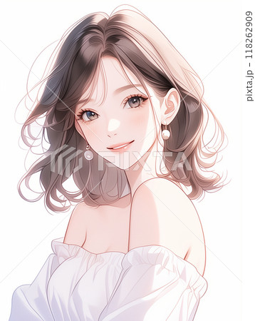 白いシャツを着た少女 118262909