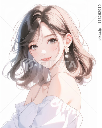 白いシャツを着た少女 118262910