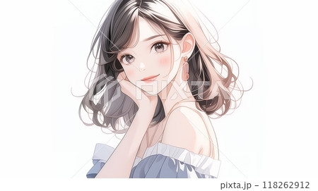 白いシャツを着た少女 118262912