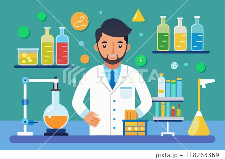 Pharmacological chemical laboratory. Research scientist Pharmacological chemical laboratory. Research scientist 118263369