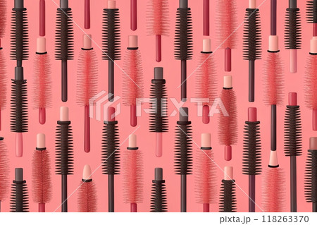 Many cosmetic mascara brushes for makeup 118263370