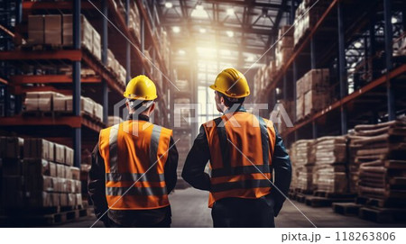 Teamwork in Safety: Industrial Workers Collaborating. Generative ai 118263806