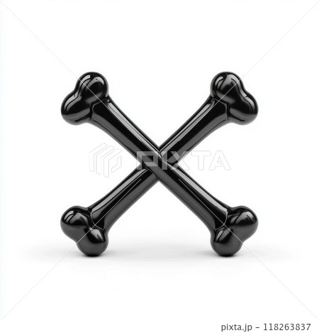 Black Crossed Bones Isolated on White Background 118263837