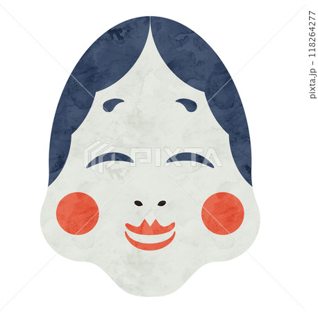 おかめの水彩ベクターイラスト 118264277