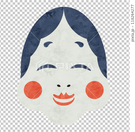 おかめの水彩ベクターイラスト 118264277