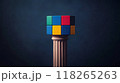 Colorful Cube on Pedestal. Symbol of Logic, Strategy, and Achievement 118265263